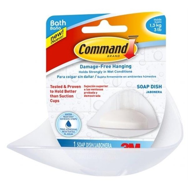 3M 3m BATH14-ES Command Soap Dish With Water-Resistant Strips BATH14-ES